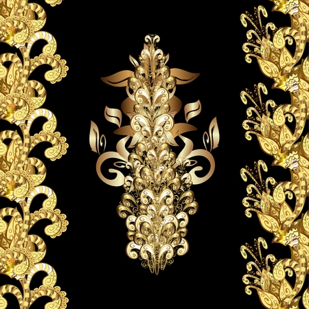 Abstract beautiful background, royal, damask ornament, vintage, rich seamless pattern, luxury, artistic vector wallpaper, floral, oldest style fashioned arabesque fabric for decoration and designのイラスト素材