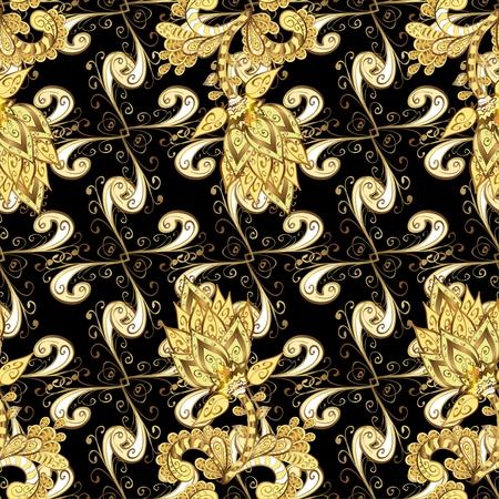 Abstract beautiful background, royal, damask ornament, vintage, rich seamless pattern, luxury, artistic vector wallpaper, floral, oldest style fashioned arabesque fabric for decoration and designのイラスト素材