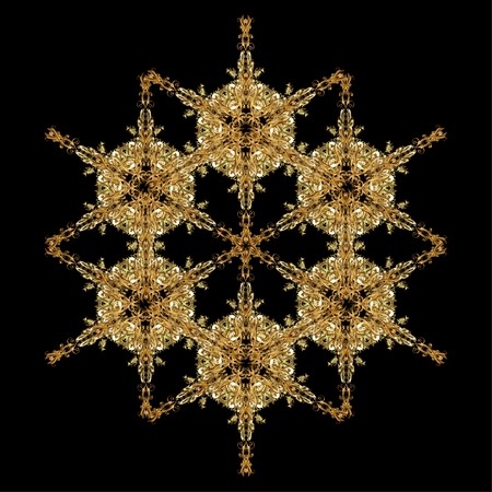 Vector pattern with floral elements.Oriental vector pattern with arabesque and floral elements. Abstract golden ornament.のイラスト素材