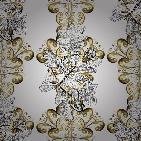 Retro Seamless Pattern With Curves On Grunge Textureのイラスト素材