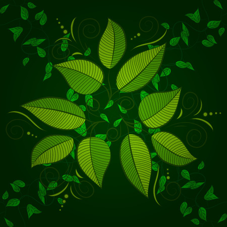 seamless background with green leaves. Vector illustration.のイラスト素材