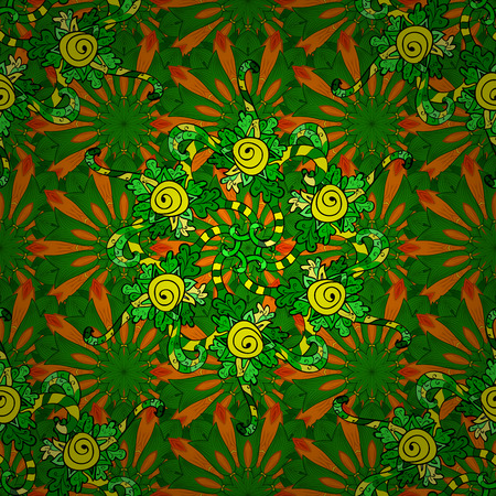 Seamless pattern. Decorative pattern with mandalas in beautiful colors. Vector backgroundのイラスト素材