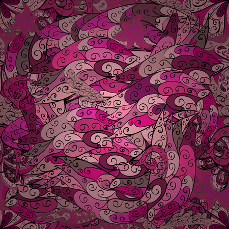 colorful seamless abstract hand-drawn pattern, waves backgroundのイラスト素材