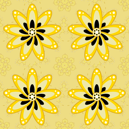 Petals flowers background. Yellow, dark. vector illustration textureのイラスト素材