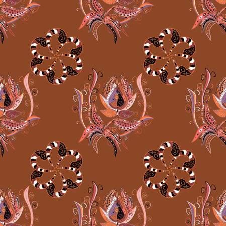 Mandalas background. Red, pink, white. Flowers. Vector illustration.のイラスト素材