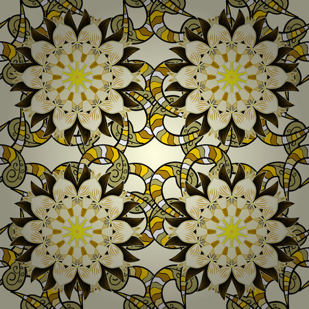 Mandalas background. Yellow. Radial gradient shape. Stripe. doodles. Vector illustration.のイラスト素材