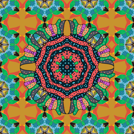 Mandalas background. Vector illustration texture. Colorful elements.のイラスト素材