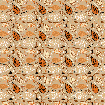 Seamless pattern with autumn leaves. Vector illustration.のイラスト素材