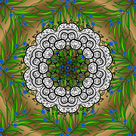 White mandala on golden background. vector illustration textureのイラスト素材