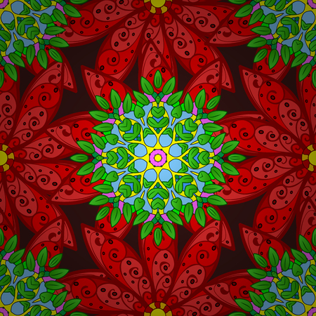Mandalas background. Vector illustration texture. Colorful elements.のイラスト素材