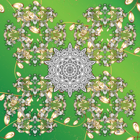 Classic vector golden pattern. Classic vintage background. Vector illustration.のイラスト素材