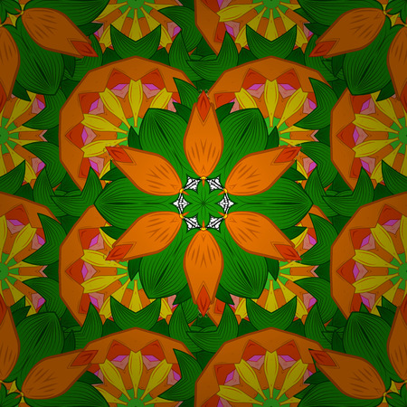 Abstract Mandala. Oriental colored pattern on background. Islam, Arabic, Indian, turkish, pakistan, chinese, ottoman motifs. Vintage decorative elements. Vector illustration.のイラスト素材