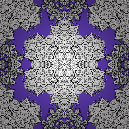 Elegant vector classic pattern. Seamless abstract background with repeating elements. Violet and white pattern.のイラスト素材