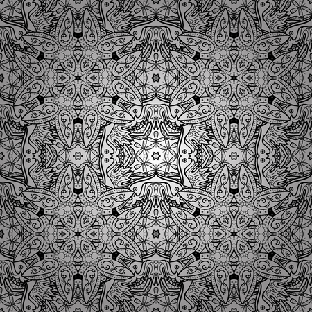 Elegant vector classic pattern. Seamless abstract background with repeating elements. And white pattern.のイラスト素材