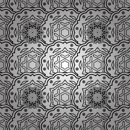 Seamless classic vector white pattern. Traditional orient ornament. Classic vintage background. Seamless pattern on background with white elements.のイラスト素材