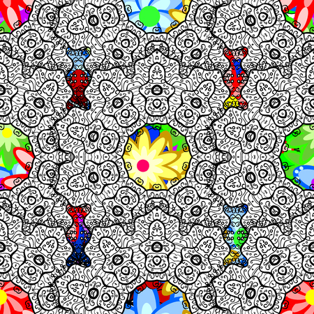 Vector illustration of flowers. Seamless pattern with flowers on motley background.のイラスト素材