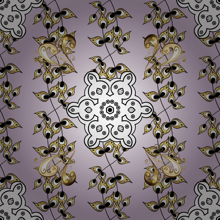 Vector geometric background. Golden color illustration. For your design, sketch. Golden pattern on background with golden elements.のイラスト素材