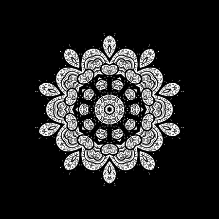 Abstract Christmass illustration with snowflakes on black background. Vector Christmas party design template.のイラスト素材