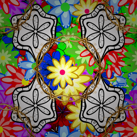 Spring floral background with flowers. Small colorful flowers. Motley illustration. The elegant the template for fashion prints. Vector cute pattern in small flower.のイラスト素材