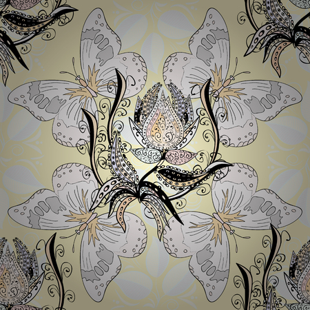 Seamless pattern with many small flowers. Seamless floral pattern. Vector abstract floral background.のイラスト素材