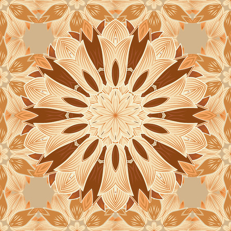 Yoga logo, background for meditation poster. Indian flower mandala. Decorative colored round ornament. Colorful mandala. Oriental flourish vector. Anti-stress mandala.のイラスト素材