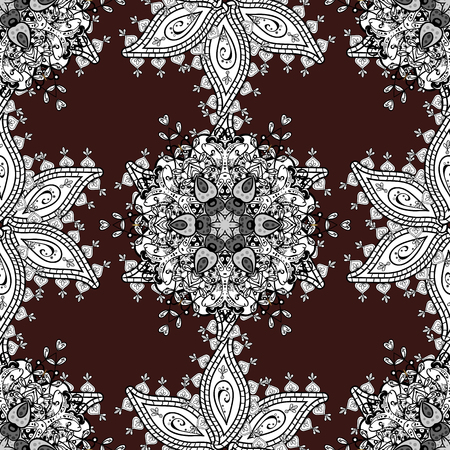 Design vintage for card, sketch, wrapping, textile. Gold template. Royal retro background. Seamless pattern golden elements. Vector illustration. Floral classic texture.のイラスト素材