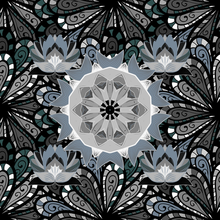 Seamless floral pattern with flowers, watercolor. Vector flower illustration.のイラスト素材