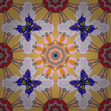 Vector flower concept. Summer design. Leaf natural pattern in colors. Seamless floral pattern can be used for sketch, website background, wrapping paper.のイラスト素材