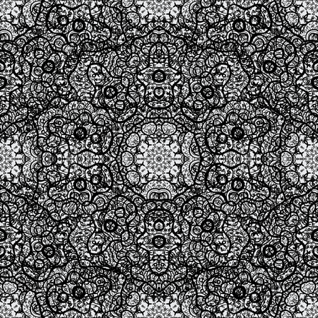 Traditional vector and golden pattern. Classic oriental pattern with white doodles. Damask seamless...