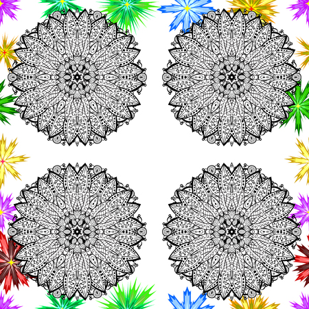 Vector flower illustration. Seamless pattern with floral motif. Seamless floral pattern with flowers, watercolor.のイラスト素材