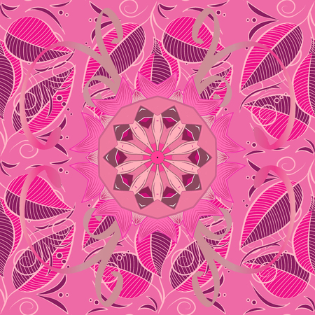 Colored mandala. Decoration cover invitation for holiday. Brilliant ornament background for designs. Abstract luxury ornate bright texture. Vector pattern.のイラスト素材