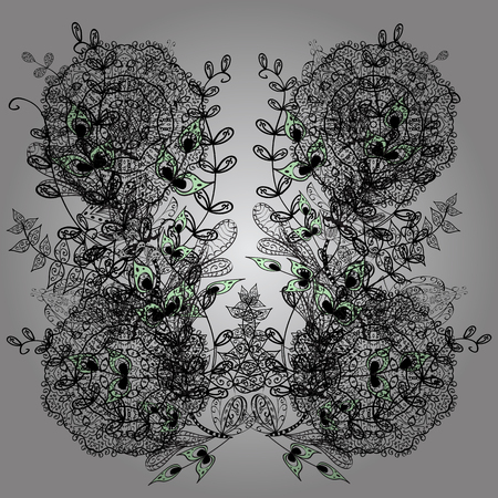 Seamless floral pattern. Seamless vector background. Graphic modern seamless pattern on gray background. Sketch baroque, damask.のイラスト素材