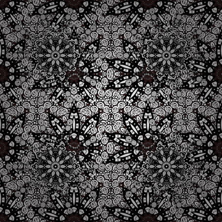 Elegant vector classic pattern. Seamless abstract background with repeating elements. Brown and white pattern.のイラスト素材