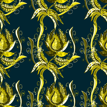 Classic colorful pattern in dark blueのイラスト素材