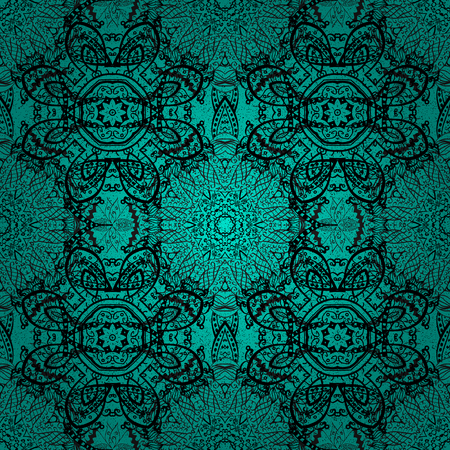 Traditional orient ornament. Classic vintage background. Ornamental classic vector blue and black pattern.のイラスト素材