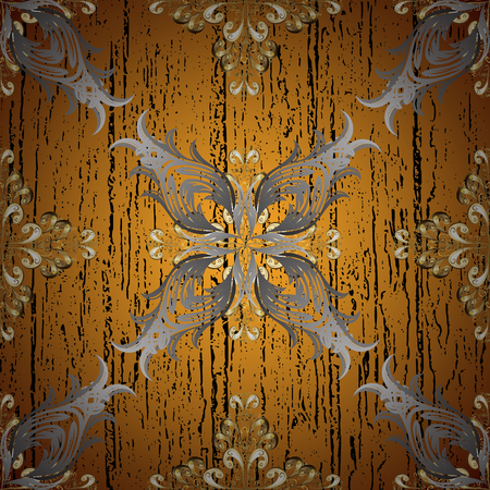 Abstract background. Oriental vector classic yellow and golden pattern.のイラスト素材