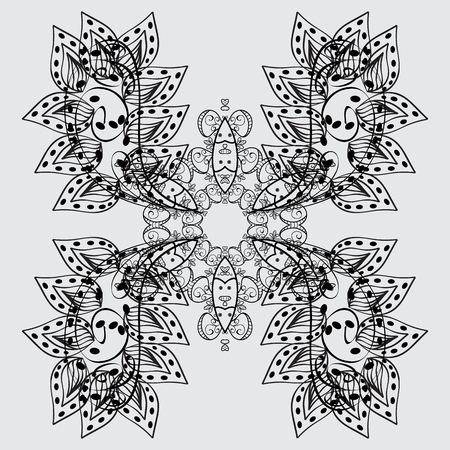 Vector vintage baroque floral pattern in dim. Ornate decoration. Luxury, royal and Victorian concept. Dim pattern on gray and dim background with elements.のイラスト素材
