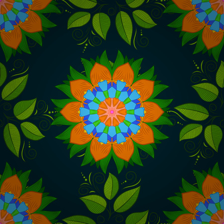 Decoration cover invitation for holiday. Abstract luxury ornate bright texture. Colored mandala. Vector pattern. Brilliant ornament background for designs.のイラスト素材