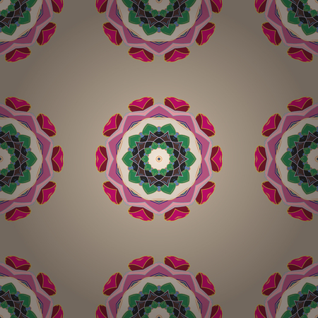 Blue background with colored ornament mandala, based on ancient greek and islamic ornaments. For wedding invitation, book cover or flyer.のイラスト素材