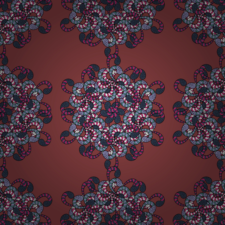 Vector illustration. Abstract Mandala on a blue background.のイラスト素材