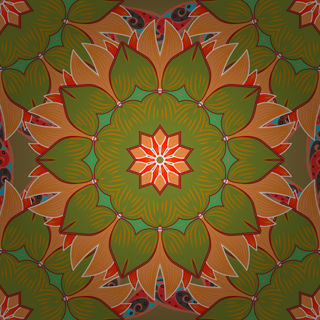 Watercolor hand painting of abstract blue and pink flowers, seamless pattern vector background.のイラスト素材