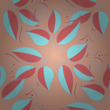 Vector textile print for bed linen, jacket, package design, fabric and fashion concepts. Seamless pattern with blue leaves. Floral watercolor seamless background.のイラスト素材