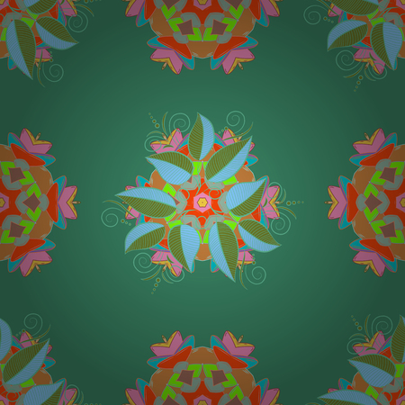 Trendy seamless floral pattern. Vector illustration with many flowers.のイラスト素材
