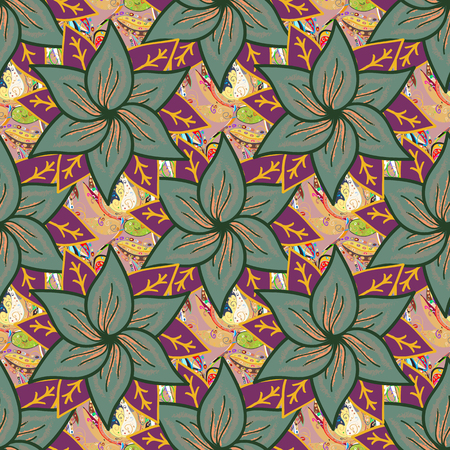 Pretty floral print with small flowers. Motley seamless pattern. Vector abstract flower background.のイラスト素材