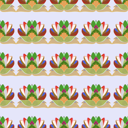 Floral seamless pattern with bright summer flowers in colors. Endless vector texture for romantic design, decoration, greeting cards, posters, wrapping, for textile print and fabric.のイラスト素材