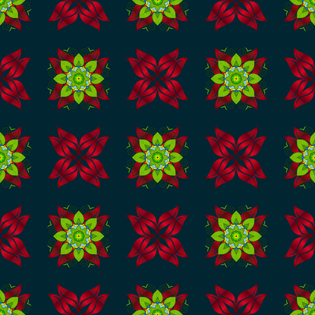Seamless pattern with abstract ornament. Seamless pattern with Mandalas. Vector ornaments, background.のイラスト素材
