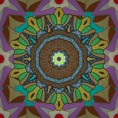 Seamless exotic pattern with many tropical flowers. Blooming jungle. Motley vector illustration.のイラスト素材