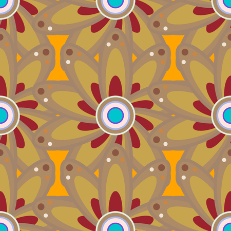 Seamless pattern with flowers on motley background. Vector illustration of blue flowers.のイラスト素材