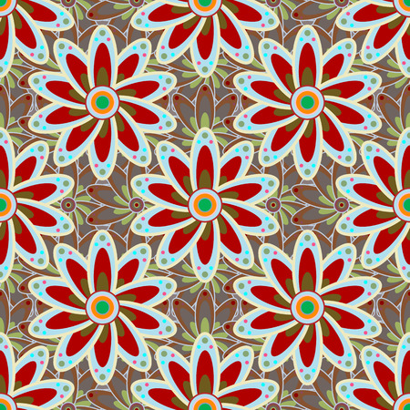 Tender seamless pattern with flowers. Vector floral illustration in vintage style. Gentle, spring floral on colorful background. Vector illustration.のイラスト素材