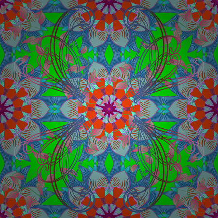 Leaf natural pattern in colors. Seamless floral pattern can be used for sketch, website background, wrapping paper. Vector flower concept. Summer design.のイラスト素材